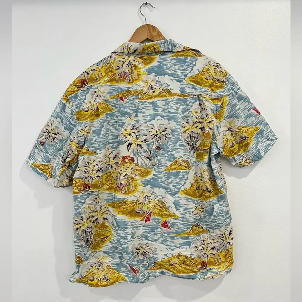 The Territory‎ Ahead Mens Cotton Tropical Button Down Shirt XL